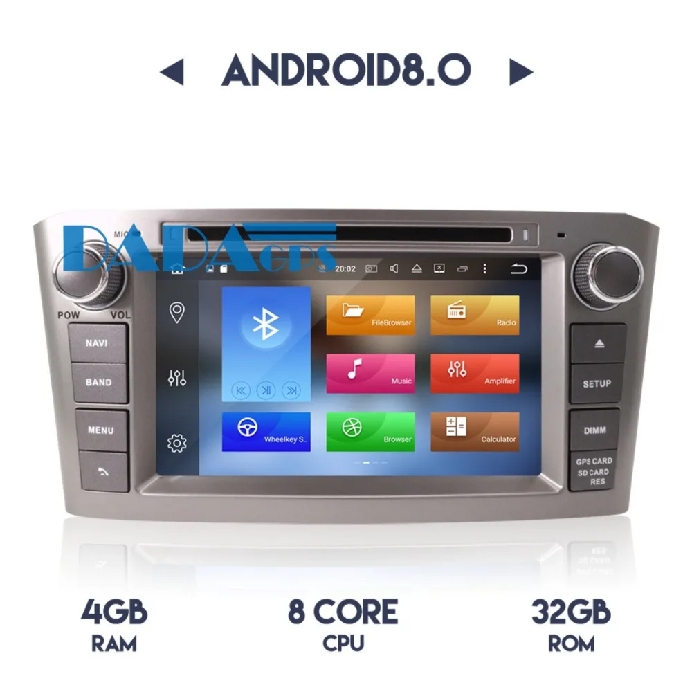 Auto DVD Atskaņotājs, GPS Navigācijas Headunit Toyota Avensis 2002-2008 t250 jaudas stends Android 8.0 7.1 Radio Auto Stereo Audio Video Multimedia