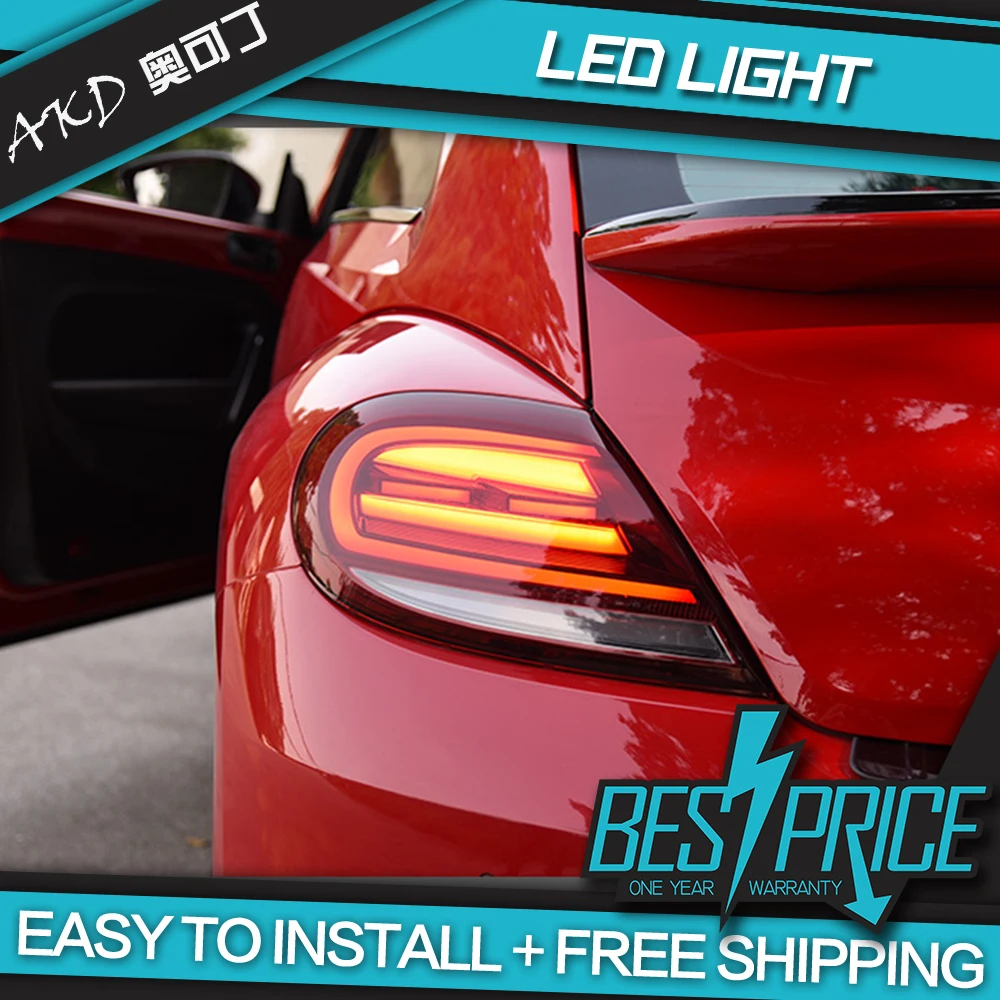 Auto Stils VW Beetle Aizmugurējie Lukturi 2013-2019 LED Dinamiskais Signāls, lukturu LED Astes Gaismas DRL Bremžu Reverse auto Piederumi