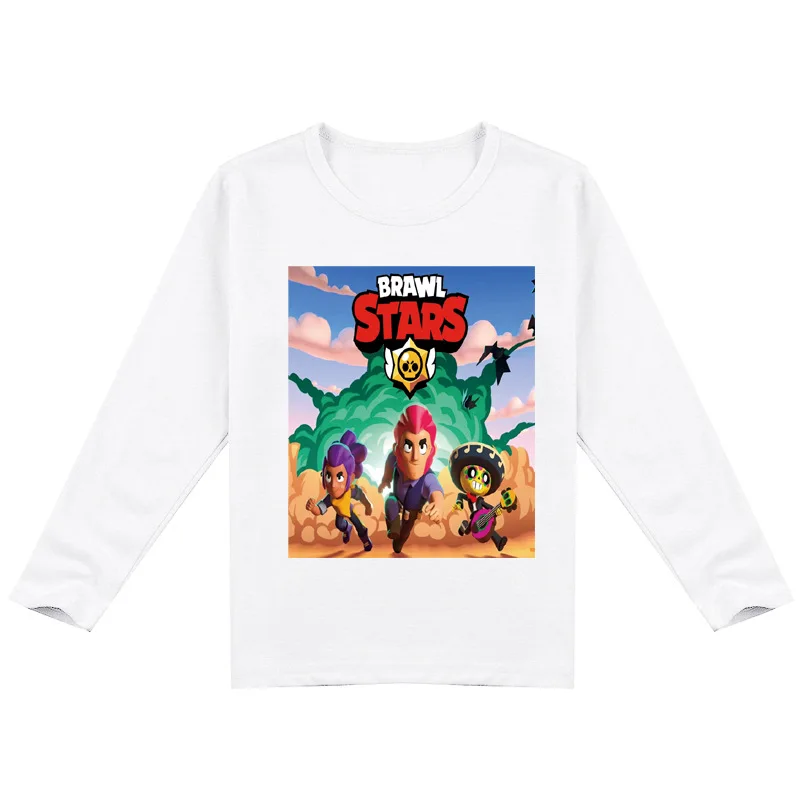 Brawls Smaile Zvaigznes Drēbes, Bērnu 3D Multiplikācijas filmu Spēli T Krekls Nita Brawls Poco Zvaigžņu Kumeļš Shelly garām Piedurknēm Top Tee Bērnu Tshirt