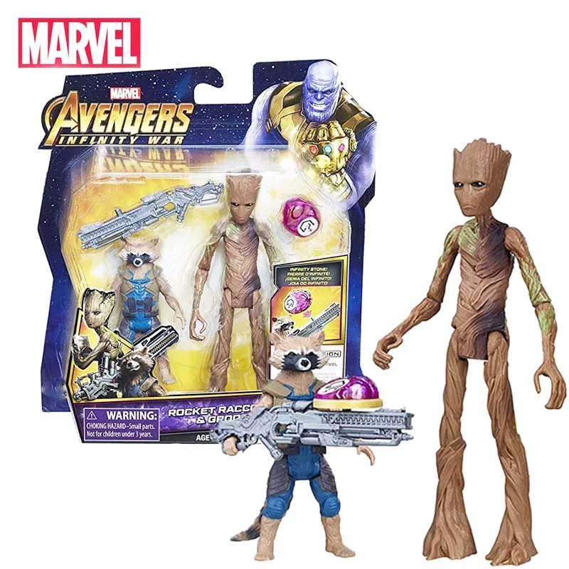 Brīnums Avengers Groot&Rocket Jenots Modelis Kolekcija Rīcības Attēls Karstā Rotaļlietas, Lelles Ziemassvētku Jaunā Gada Dāvanu