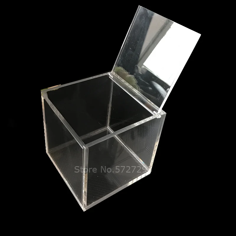 Caurspīdīgs Cube Konfekšu Kaste Akrila Kafijas Kapsulas Turētājs Glabāšanas Kaste Organizators Ar Vāciņu Uz Kāzu Puse, Dāvanu Kastē