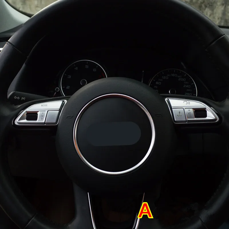 Chrome Auto Stils Stūres Rata Pogas Apdare, Apdares Uzlīme Audi Q3 Q5 A7 A3 A4 A5 A6 S3 S5 S6 S7 Interjera Aksesuāri
