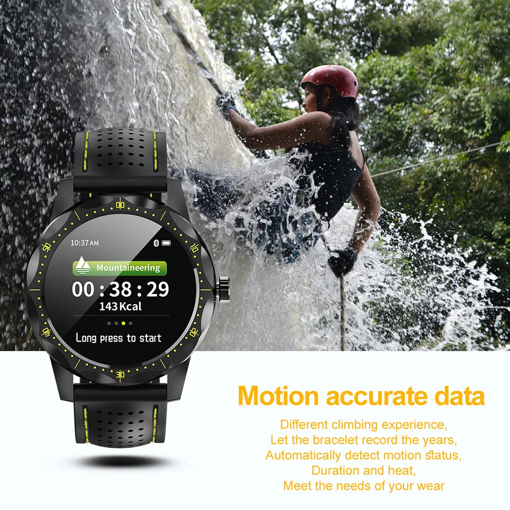 CIELO SKY 1 krāsu ekrāns smart skatīties vīriešu IP68 ūdensnecaurlaidīga darbības tracker fitnesa tracker skatīties uz Android un iphone IOS tālruni