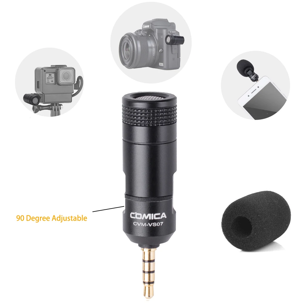 COMICA SPM-VS07 Izkliedētā Mini Mikrofons GoPro DSLR Kameras Tālrunis Stabilizators Mic Video Ierakstīšanu(3,5 mm TRRS)