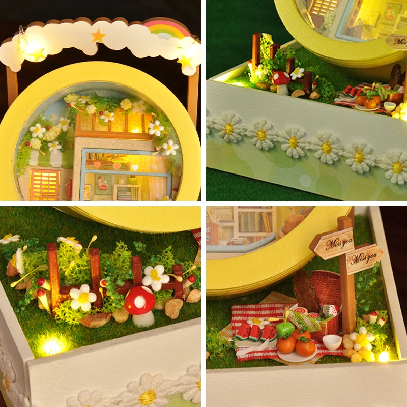 Cutebee Lelle, Mājas mēbeles, Mēbeles Diy Miniatūras 3D Koka Miniaturas Namiņš Rotaļlietas Bērniem Dzimšanas dienas Dāvanas TH9