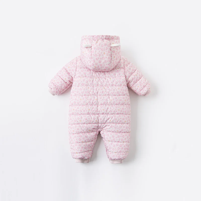 DBH15072 dave bella ziemas jauno dzimis mazulis meiteņu modes drukāt polsterēta jumpsuits zīdaiņu toddler apģērbi bērnu romper 1 gab.
