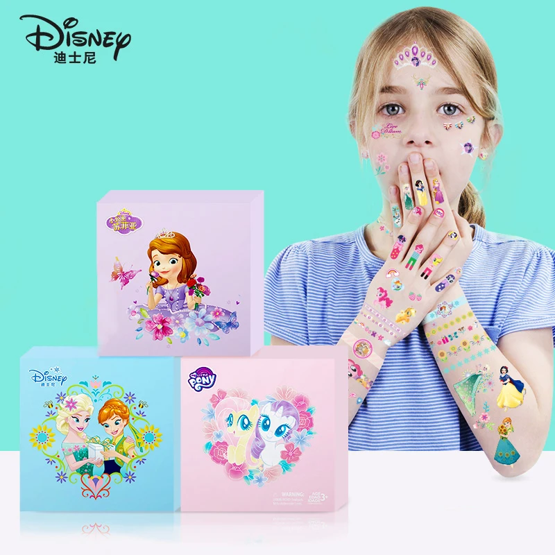Disney Princess Saldēti Anna Elsa Sofija Tetovējumu Uzlīmes Girls Karikatūra Uzlīmes Creative DIY Ūdensizturīgs Grims Rotaļlietas Bērniem