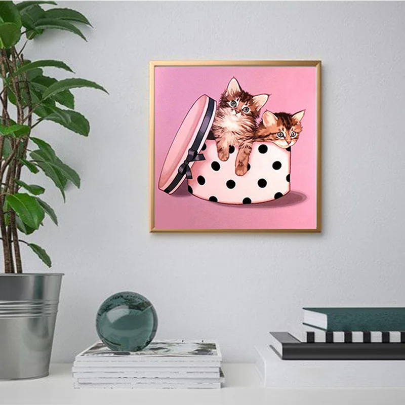 DIY 5D Dimanta Krāsošana Kaķis Dimanta Mākslas Izšuvumu Dzīvnieku Cross Stitch Rhinestone Pilna Apaļa/Kvadrātveida Urbt Mājas Dekoru Rokasgrāmata Dāvanu