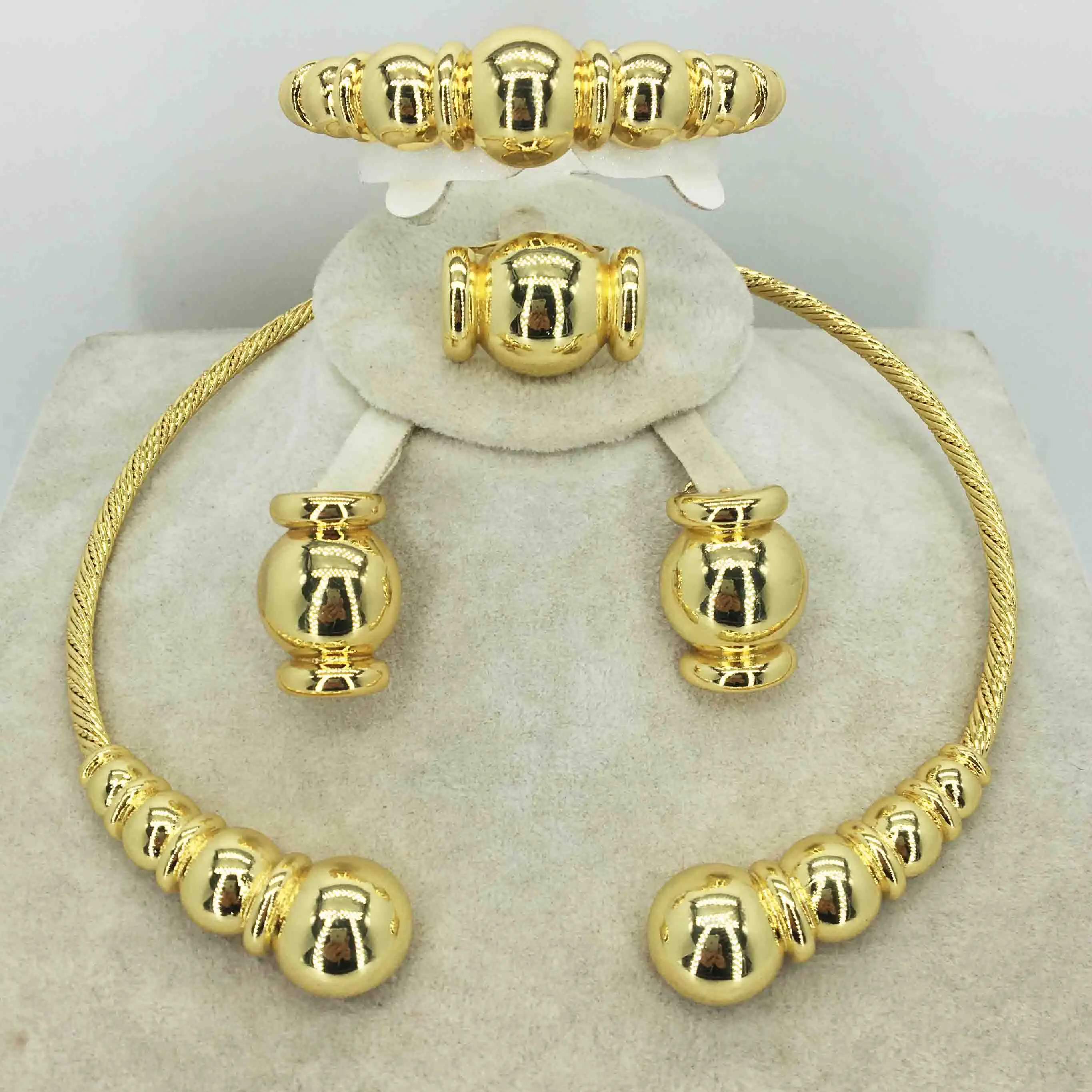 Dubajas zelta kaklarota, auskari kolekcijas modes Nigērija kāzu Āfrikas pērļu rotaslietu kolekciju itāļu sieviešu rotaslietu komplekts