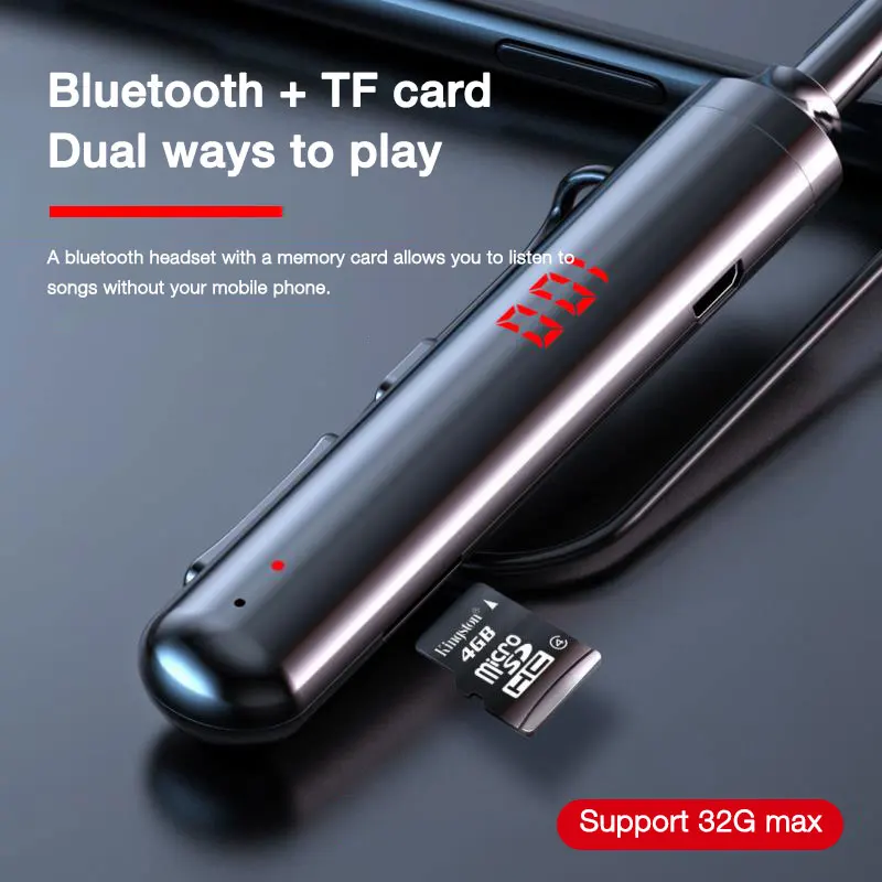 EARDECO 600mAh Bluetooth Austiņas Neckband Austiņas Bezvadu Austiņas Bass Stereo Austiņas Trokšņa Slāpēšanas Ilgu Akumulatora TF