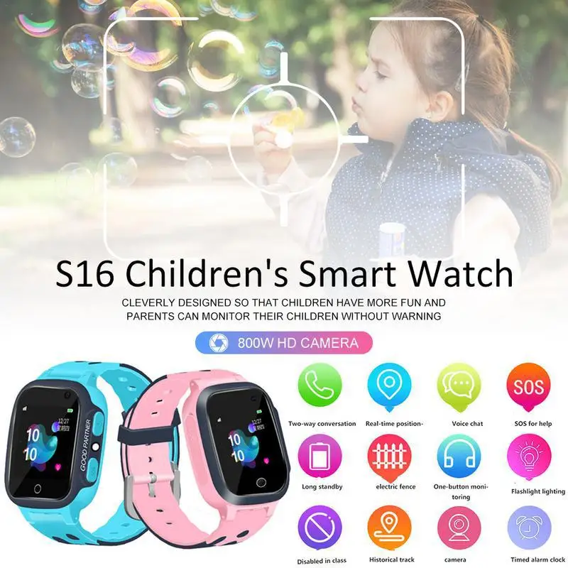 EastVita S16 Touch Screen Bērnu rokas Pulkstenis, Kamera, GPS Tracker Ūdensizturīgs Pozicionēšanas Liesmu, Lai Bērni Smart Alarm SOS Skatīties
