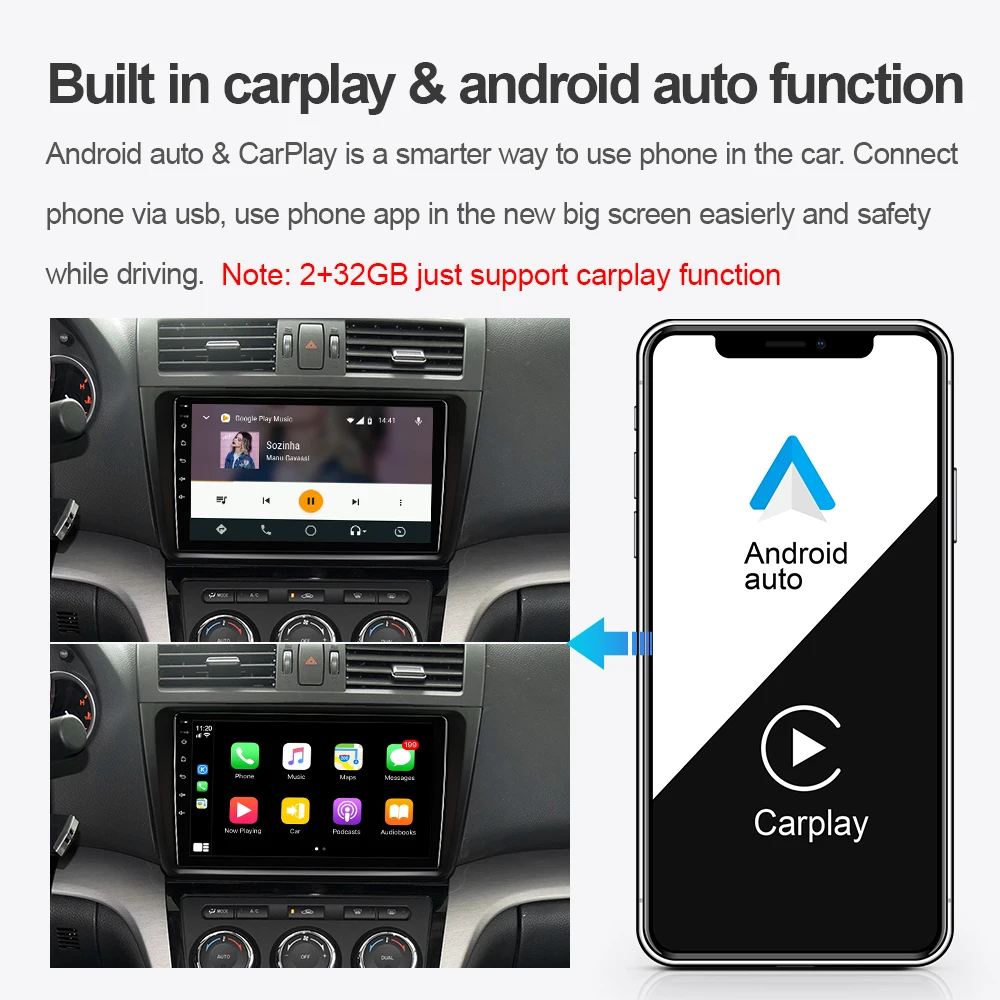 EBILAEN Auto Radio Multimediju atskaņotājs Priekš Mazda 6 GH II Ultra 2008-Android 10 Autoradio GPS Navigācijas magnetofona Mazda6