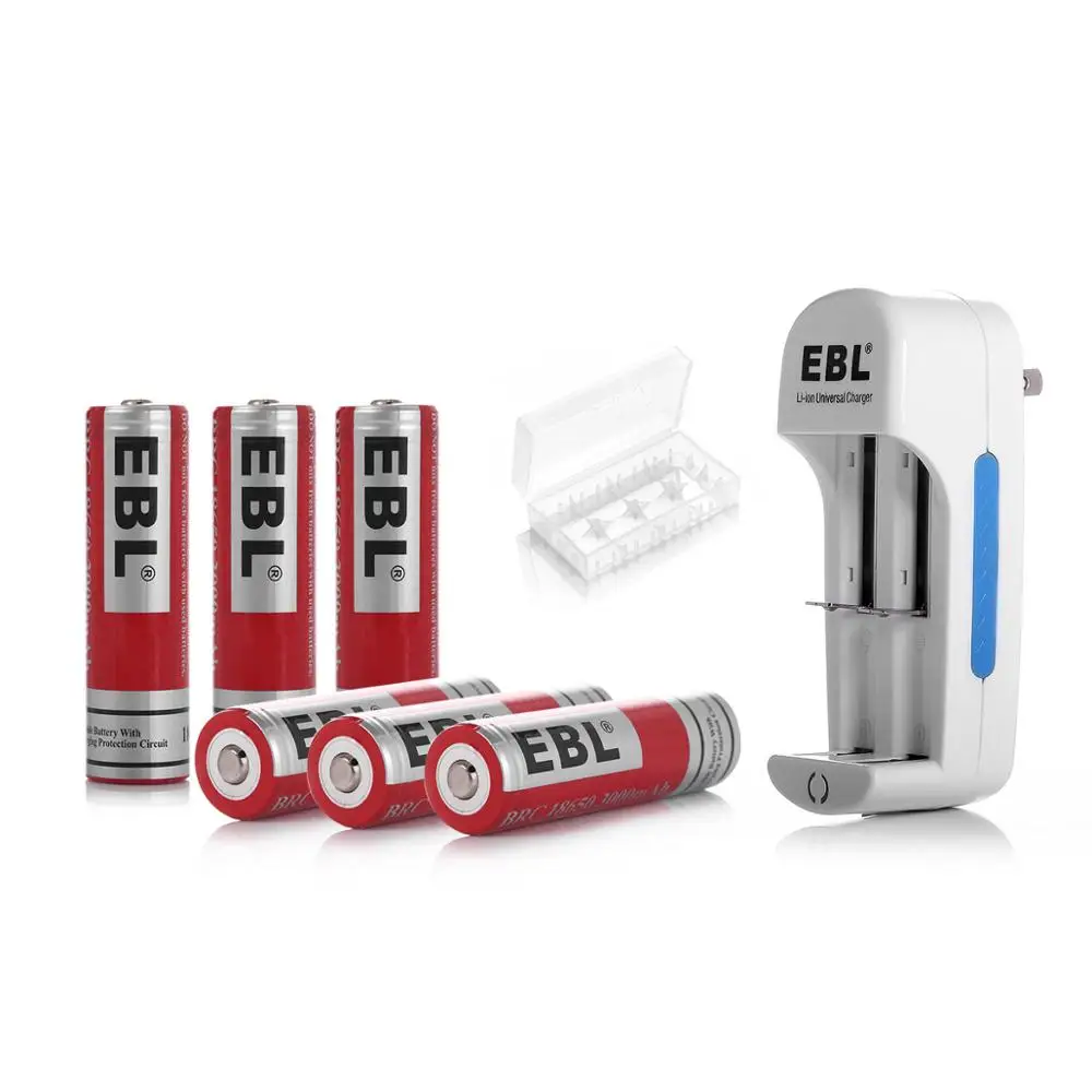EBL 6pcs 18650 Akumulators 3,7 V 3000mAh Li-ion Akumulators + Akumulatora Lādētājs 10440/14500/16340/18500/18650 Uzlādējamās Baterijas