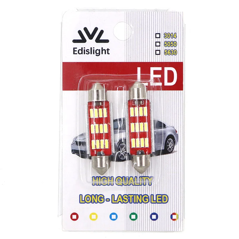 Edislight 4gab Canbus LED Spuldzes Nav Kļūda 31mm 36mm 39mm 42mm C10W C5W 4014 SMD Auto Lampas, Apgaismojums, Auto Interjera Ārējās Gaismas