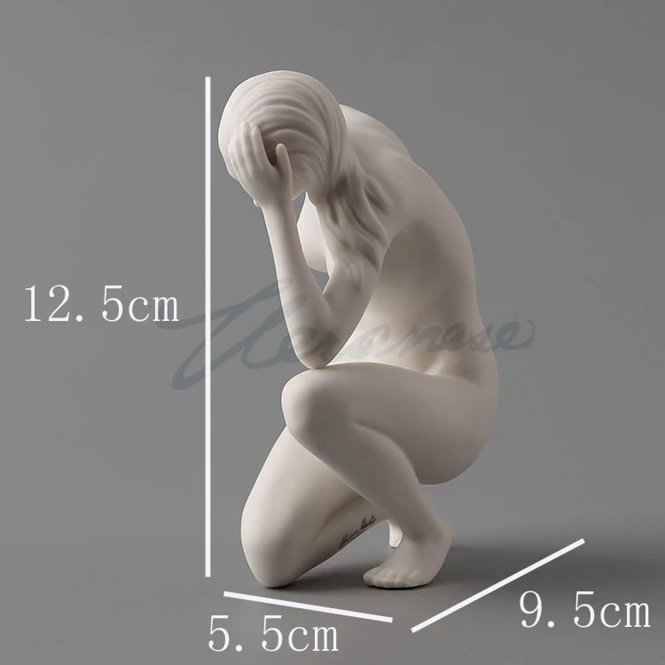 Eiropas radošo keramikas pliks sieviešu skulptūru mūsdienu body art statuja anotācija ugunīgā meitene statuetes mājas dekorēšanai joslā amatniecības