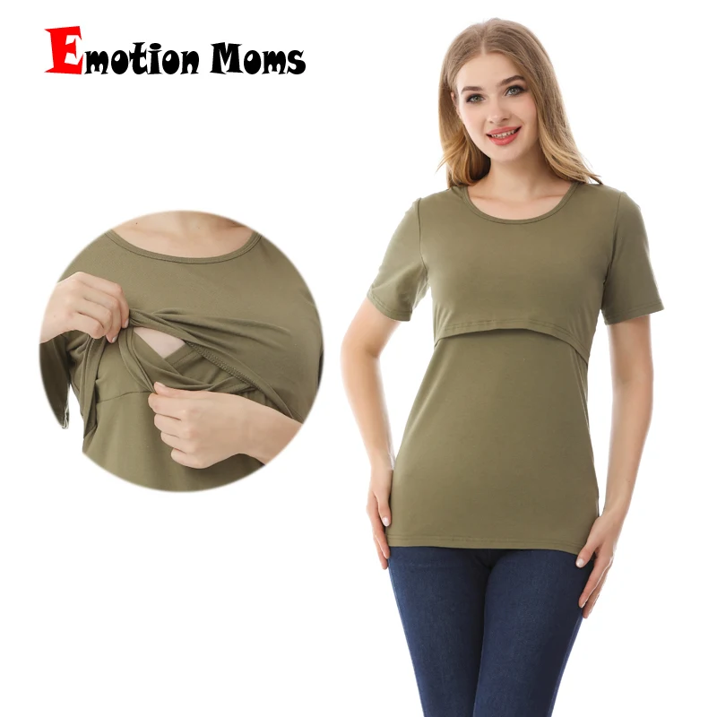 Emociju Mammas Īsām Piedurknēm Zaudēt Dzemdību Zīdīšanas Apģērbi Zīdīšanas T-Krekls Grūtniecības Topi grūtniecēm, sievietēm, Summe Tee