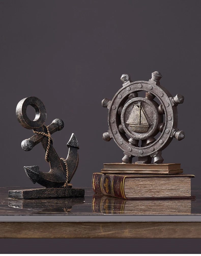 Enkura Jahtu Stūres Navigācijas Vidusjūras Mikro Modelis Retro Mazo Dekorēšana Home Galda Dekorēšana Amatniecības statuja dāvanu