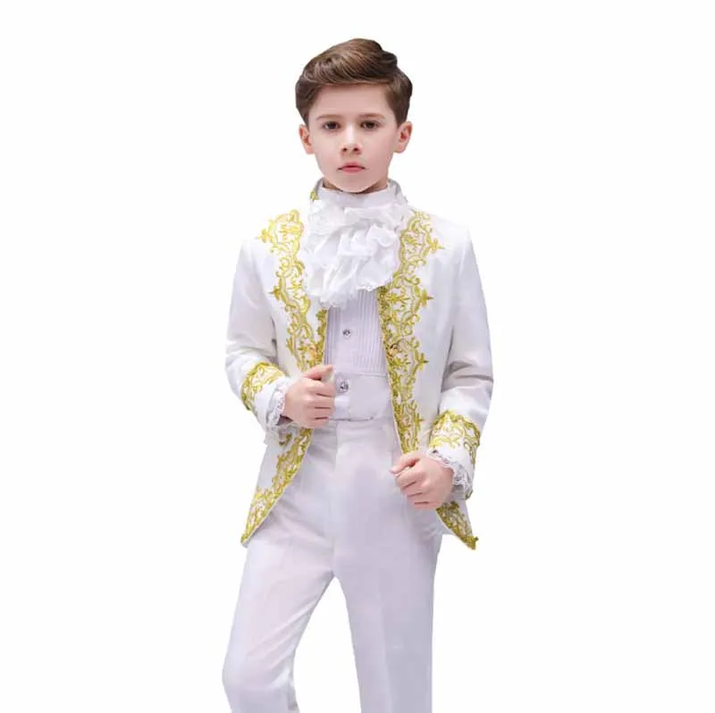 Fantasia Zēni Bērni Viduslaiku Viktorijas Karalis Princis Tērpu Bērnu Cosplay Apģērbs Masku Dzimšanas dienas Dāvanu, Zēniem, Bērniem 3-14T