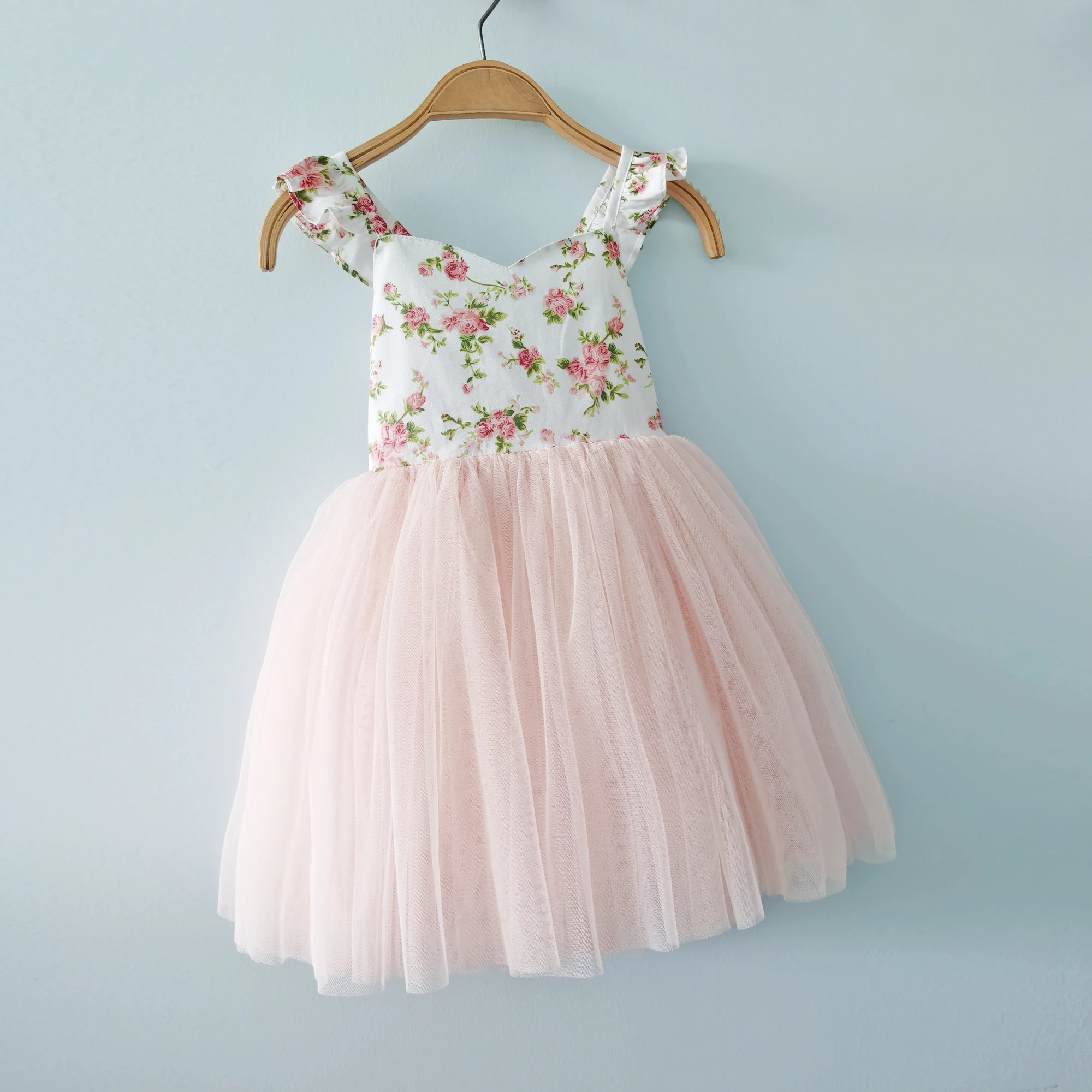 Flofallzique Baby Meitenes Kleita 2020. Gadam Jaunākās Modes Retro Stila Ziedu, Ziedlapiņu Piedurknēm Princess Tutu Apģērbu Ziemassvētku Puse, Kāzu
