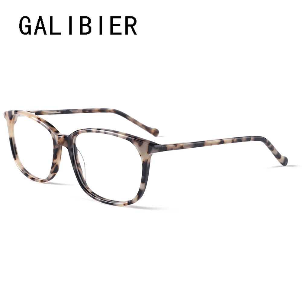 GALIBIER Taisnstūra Brilles Rāmis Vīriešu Pavasara Viru Bruņurupuča bruņas, Gliemežvāki Brilles Acetāts Sievietēm, Optisko Briļļu Rāmji