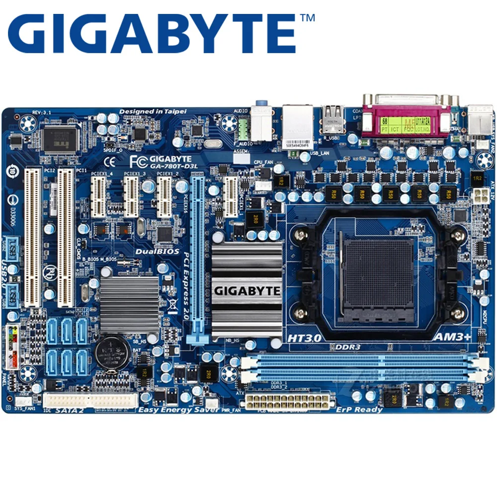 GIGABYTE GA-780T-D3L Desktop Mātesplatē 760G Socket AM3+ DDR3 16.G ATX Par AMF FX/Phenom II/Athlon II Oriģināls, ko Izmanto
