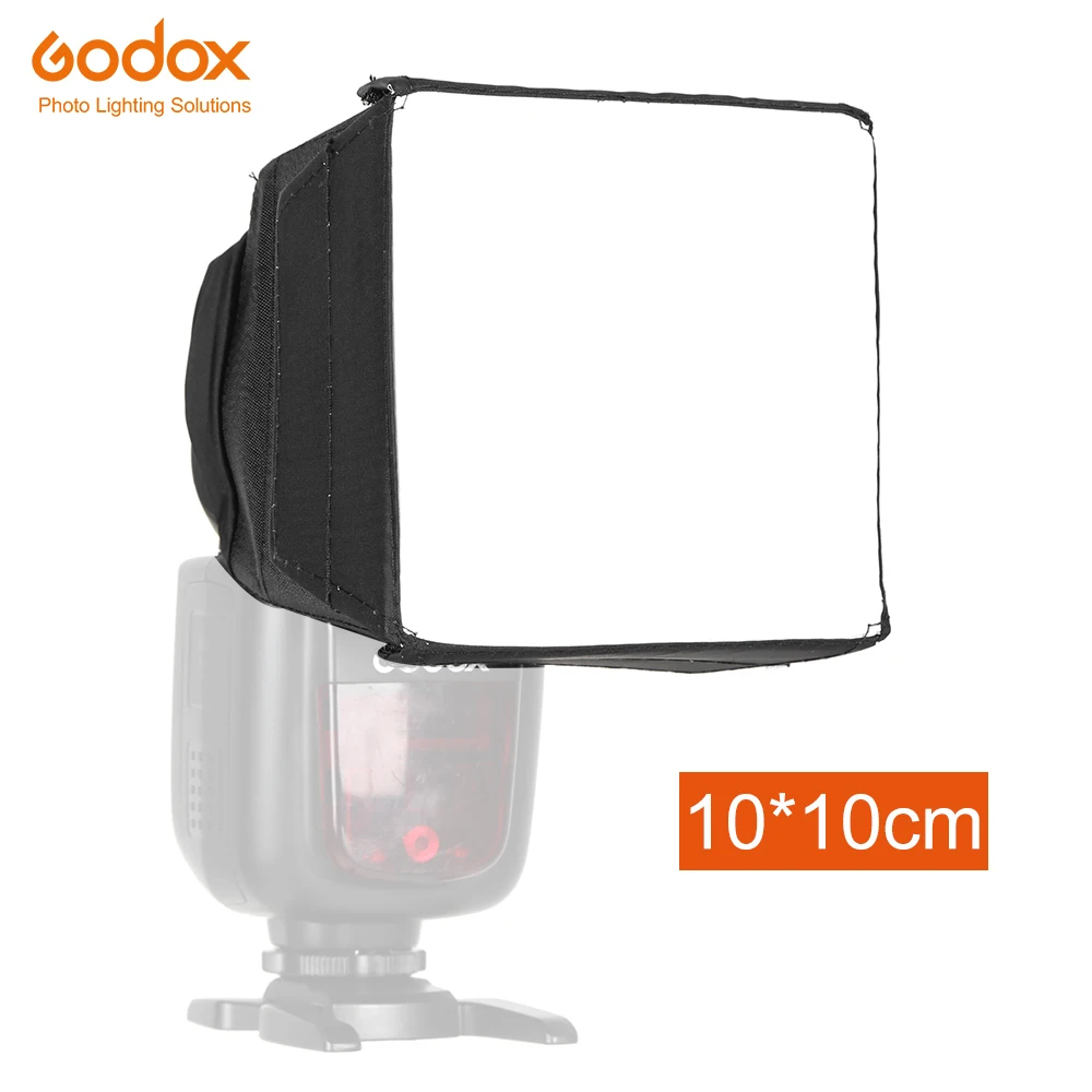 Godox 10x10cm Universālā Saliekams Mini Flash Difuzoru Softbox par Godox Canon Nikon Zibspuldzi