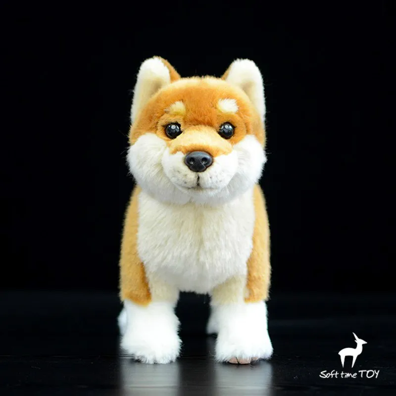 Gudrs reāli vācu Aitu suņu lelle Japāņu Shiba Inu lelle Stacionāro Plīša Rotaļlieta Simulācijas Dzīvnieku baby dāvanu