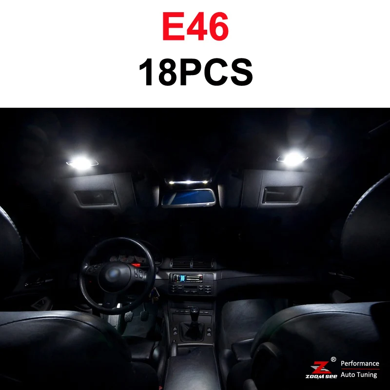 Ideāla Balta Canbus Bez Kļūdām LED spuldzes interjera dome kartes iekštelpu gaismas Komplektu priekš BMW 3 Series E36 E46 E90 E91 E92 E93 (1990-2013)