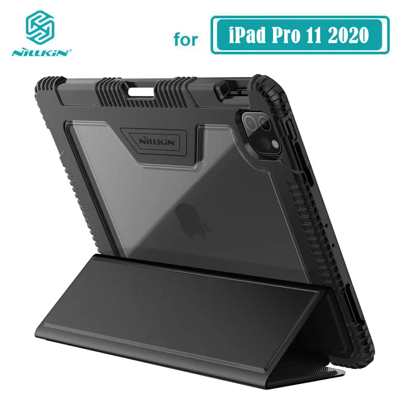 IPad Pro 11 2020 Gadījumā Nillkin PU Leather Flip Cover Case for iPad Pro 11 2018/2020 ar Filmu