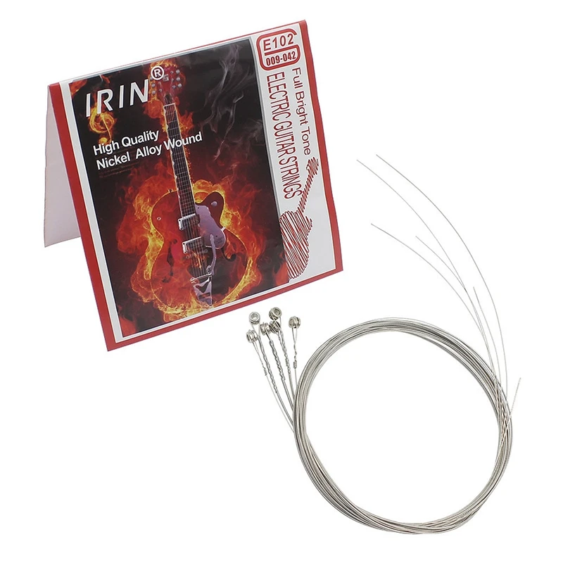IRIN E102 6Pcs Elektrisko Ģitāru Stīgu Niķeļa Sakausējuma, Brūču Elektriskā Ģitāra, Rezerves Daļas, Piederumi String