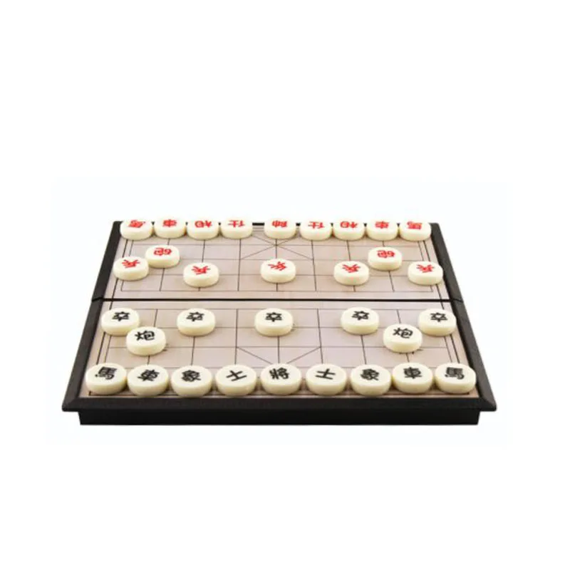 Jaunais ķīnas šaha komplekts ar magnētisko salokāms galda spēle 19.5*19.5*3cm Xiangqi Liekami Šaha spēle chessman J080