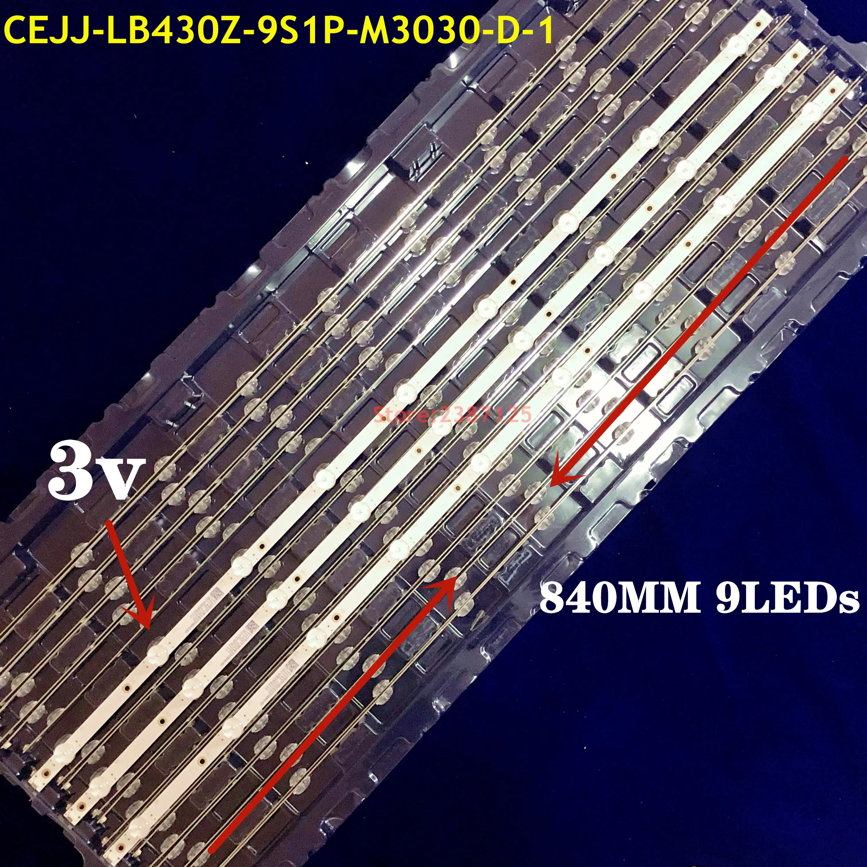 Jauns 30PCS LED Apgaismojums sloksnes 9LED(3 v) CEJJ-LB430Z-9S1P-M3030-D-1 Aoc 43s5295 43PFG5813/78 43PFF5292 43PFF3212/T3