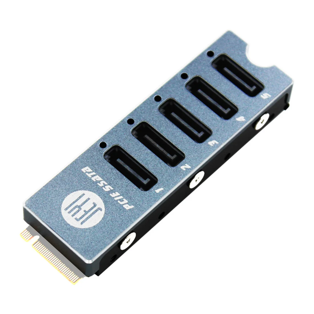 JEYI SATA Disku Masīva Kartes JMS585-Slim 5 SATA3 Porti M. 2 Nvme PCI-E 3.0 SATA 16.G Dzesētāja Radiators, par ThunderBolt 3