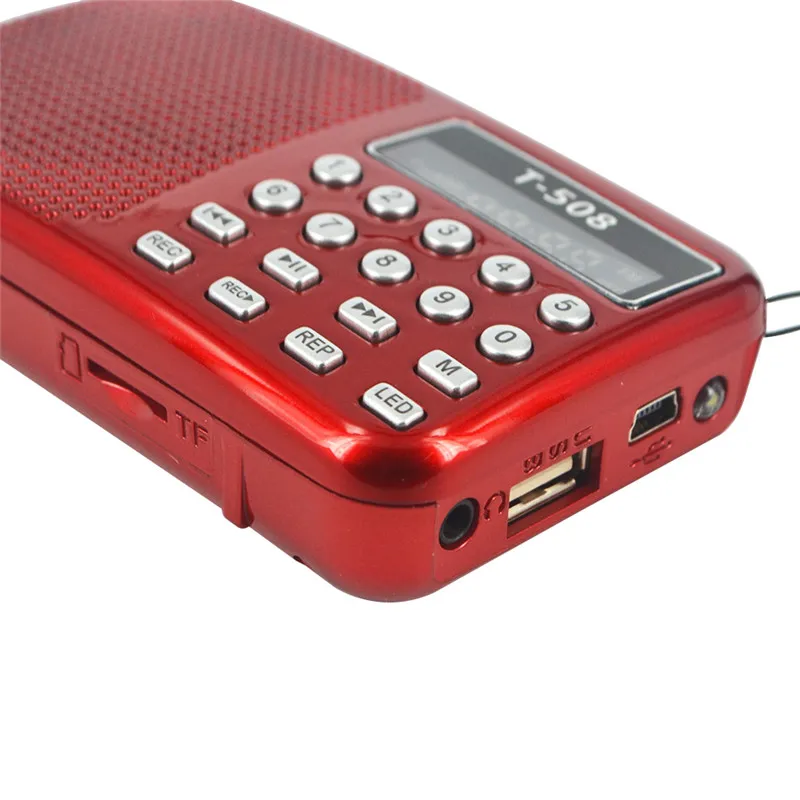 Kebidumei Portatīvo Iekšējā lietderība LED Stereo FM Radio, Skaļrunis Atbalsta USB TF Kartes MP3 Mūzikas Atskaņotājs T508 Mini Magnētisko Skaļrunis