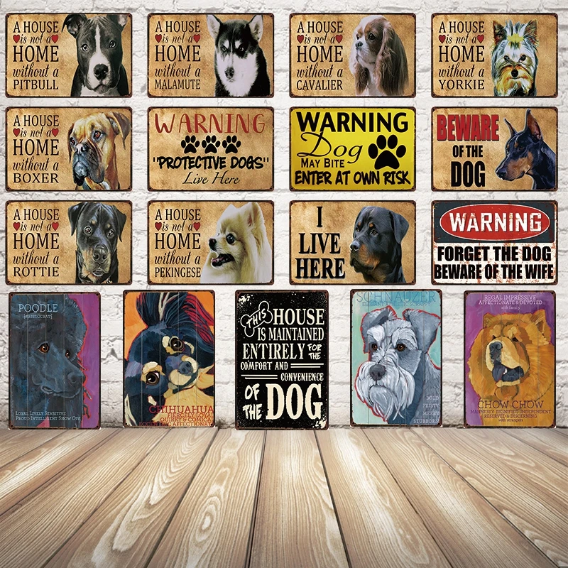 [ Kelly66 ] Suņi Laipni Metāla zīmju Skārda Plakātu Mājas Dekori Bāra Sienas Mākslas Glezniecības 20*30 CM Izmērs y-2117