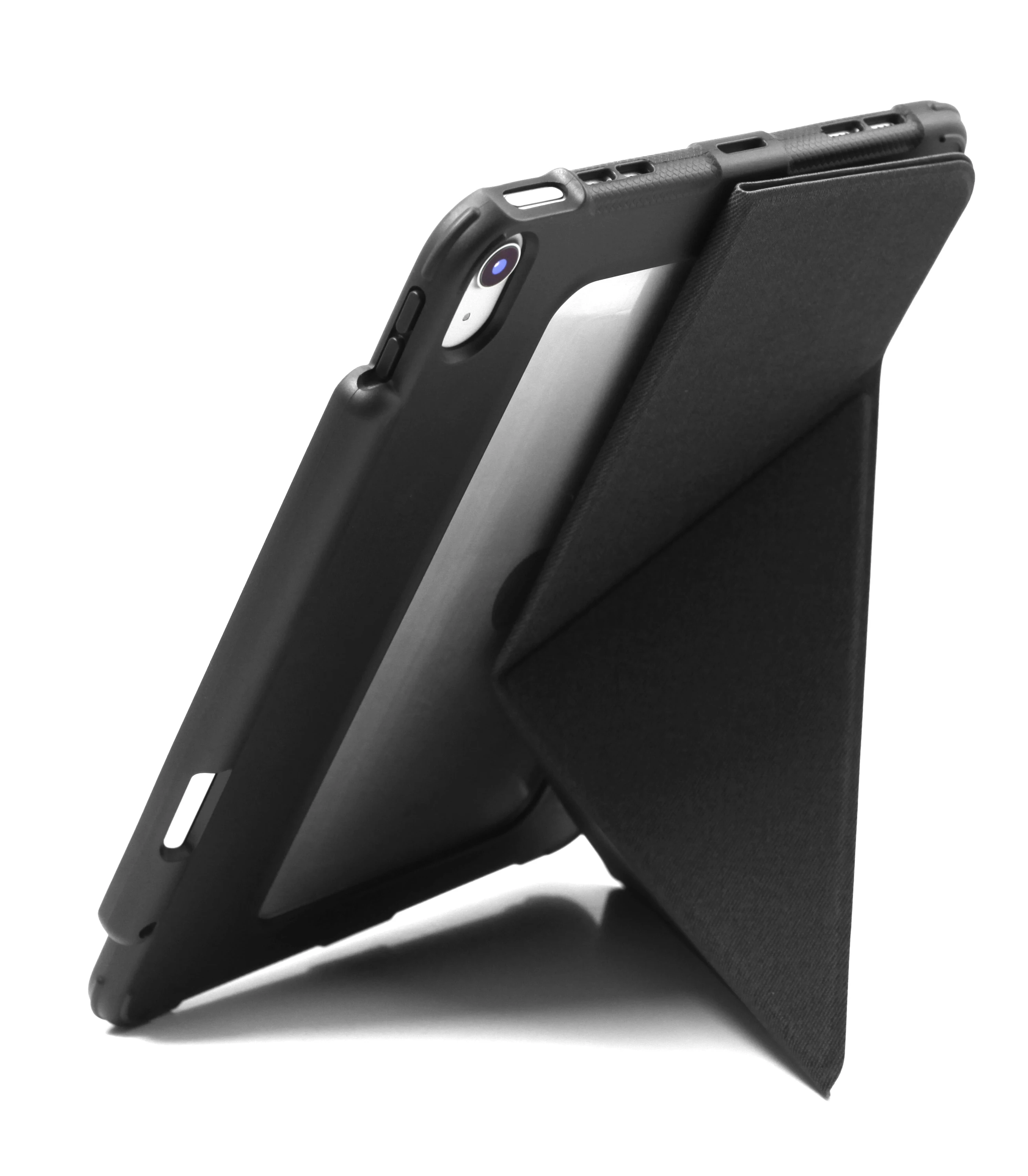 KHOMO iPad Gaisa 4. Gadījums 10.9 2020. Gadam Dual Origami Hibrīda Antishock ar Pildspalvu - Melna