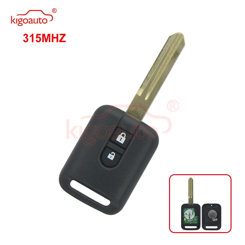 Kigoauto Nav čipa atslēga 2 Tālvadības pogu 315Mhz par Nissan Micra Navara Almera Qashqai Patruļas X-trail automašīnu atslēgu