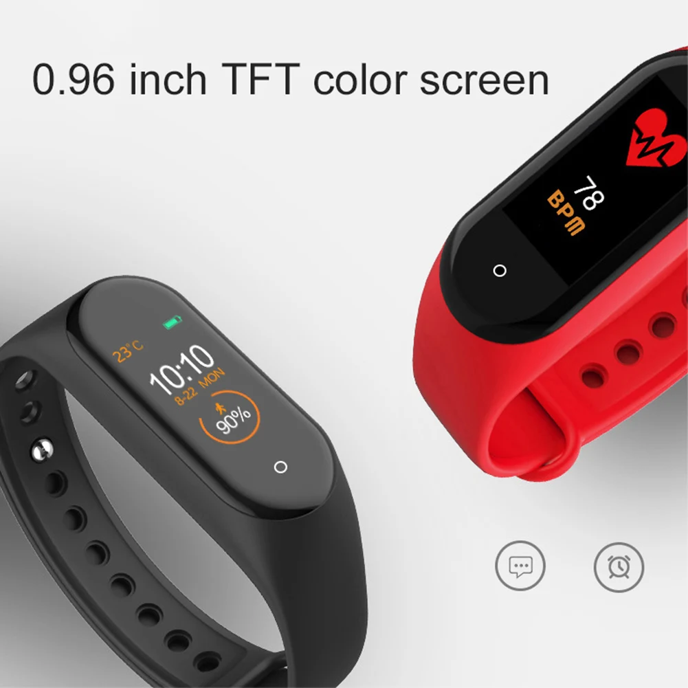 Krāsu Ekrāns M4 Joslā, Fitnesa Uzraudzīt Veselības Aproce Tracker Smart Skatīties Sporta Aproci, Sirdsdarbības Ātrums, Asinsspiediens Smartband
