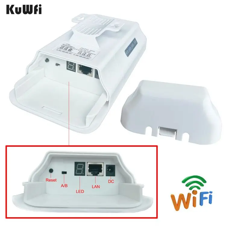 KuWFi Āra Wifi Router 300Mbps Wireless Repeater Wifi Bridge/CPE/AP Router Point ar Point 1KM Garā Distance Wifi Pārklājums