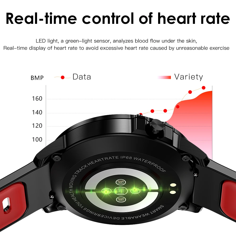 L8. EKG Smart Watch Sievietes Vīrieši IP68 Ūdensnecaurlaidīga PPG asinsspiediens, Sirdsdarbības Fitnesa Pulksteņi Sporta Smartwatch par Android