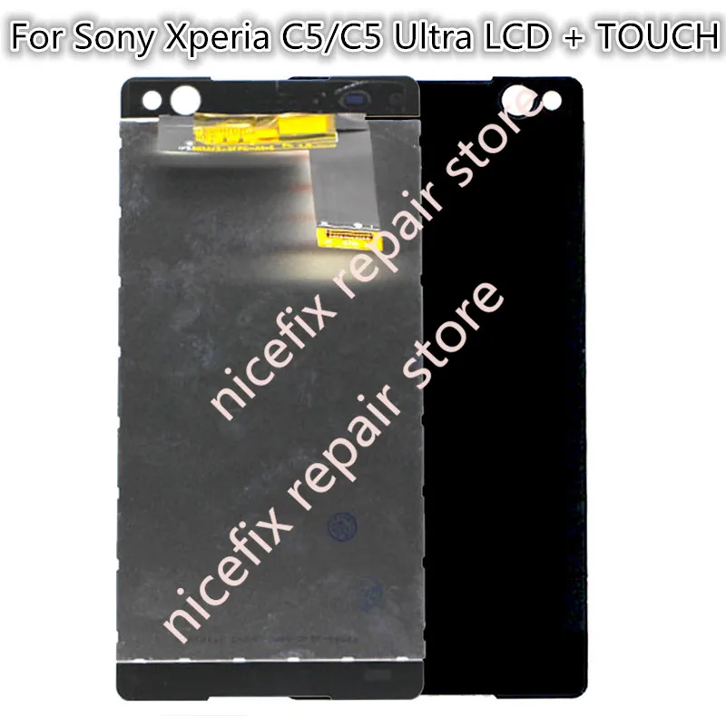LCD Displejs, Touch Screen Digitizer Montāža Nomaiņa Melns Sony Xperia C5 Ultra E5506 E5533 E5563 E5553 lcd