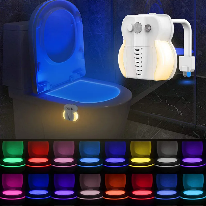 LED Lampas, Tualetes Sēdeklis Nakts Gaisma Kustības Sensors WC Gaismas Lampa AAA Akumulatoru Powered Apgaismojums Par Tualetes Pods Bērnu Nakts Gaismas