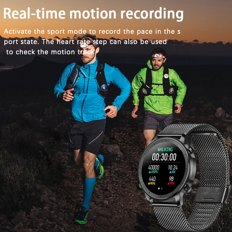 LIGE Smartwatch Fitnesa Izsekošanas asinsspiediens, Sirdsdarbības Monitoringa IP67 Waterproof Sporta Smart Skatīties Vīrieši relojes inteligentes
