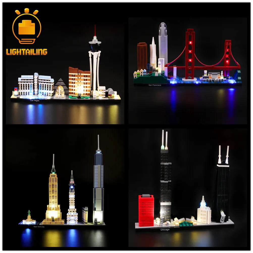 LIGHTAILING LED Light Komplekts TIKAI Par Arhitektūru skyline Parīze / Shanhai Saderīgs Ar 21039/21044/21028/21030/21032/21042