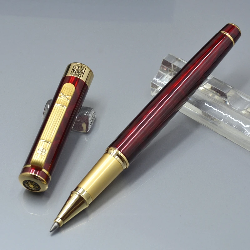 Luksusa Pikaso 902 tumši sarkans Rullīšu un lodīšu pildspalva ar Zelta klipu skolas, biroja kancelejas preces, rakstot zīmola lodīšu pildspalva dzimšanas dienas dāvanas