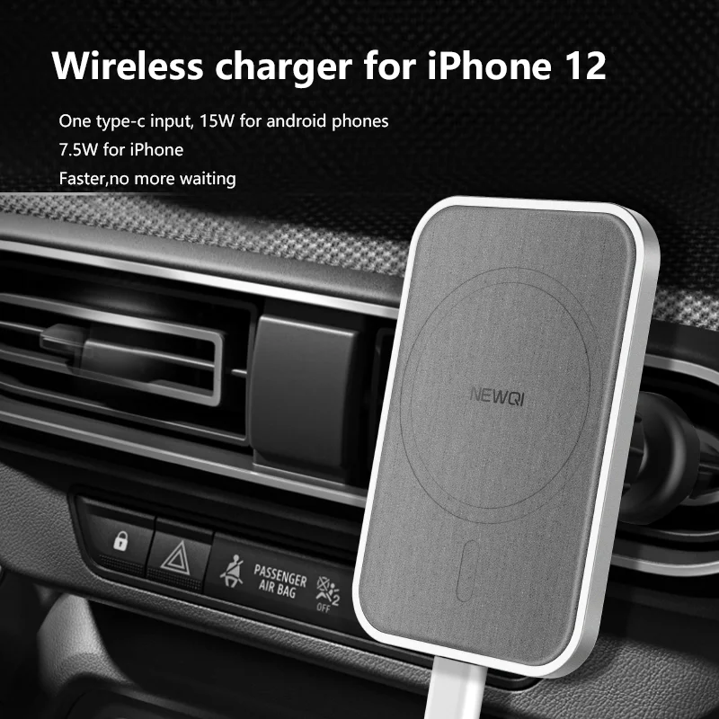 Magnētiskā Bezvadu Automašīnas Lādētājs Mount,Par Magsafe iPhone 12 12Pro Max HaloLock 15W Ātri Magnēts Uzlādes Lādētājs, Auto Telefona Turētājs