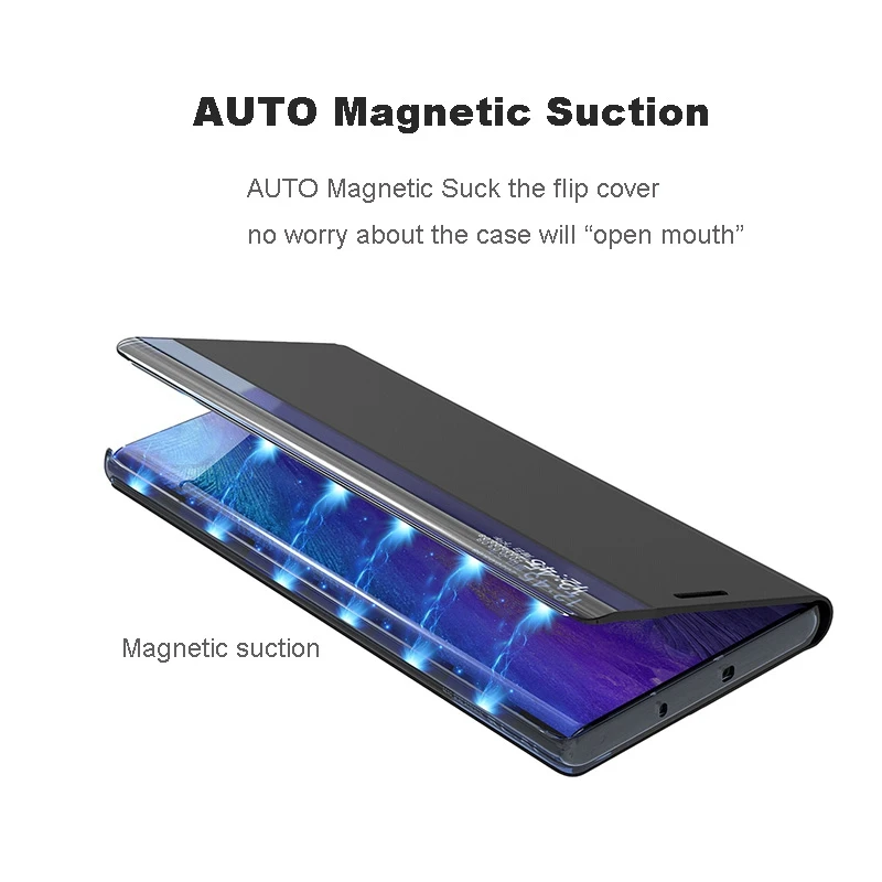 Magnētiskā Smart View Window Flip Case for Samsung Galaxy S7 Malas S8 S9 S10 S20 Ultra Piezīme 8 9 10 Plus A20 A51 A71 A81 Flip Case