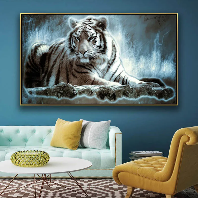 Melna balta meli tiger Druka Kanvas Glezna, Plakāts, Dzīvojamās Istabas, Guļamistabas Sienas Mākslas Mūra Mājas Apdare