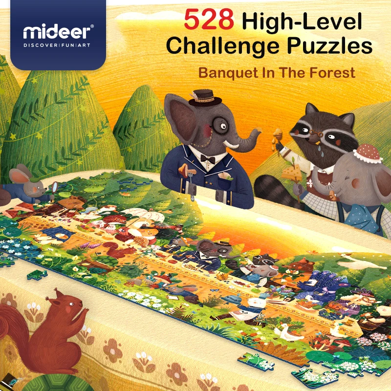 MiDeer Puzzle 528PCS Puzles, Rotaļlietas Izglītojošās Rotaļlietas Roku apgleznoti Mozaīkas Valdes Stila Puzles Kastē, kas Bērniem Dāvanas 3Y+