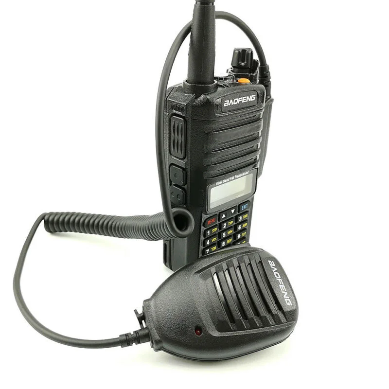 Mikrofons Walkie Talkie Mic W/ 360° Klipus Ūdensizturīgs Par Baofeng UV-9R
